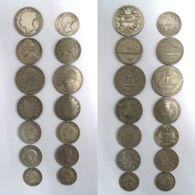 M/ [. summarize ] foreign sen coin money old coin silver coin total 100 sheets 0416-2