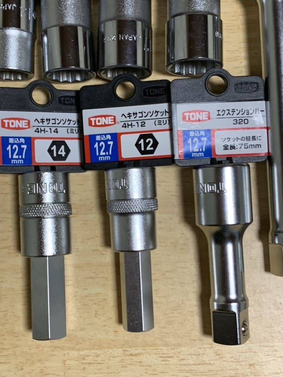  tone (TONE) general socket wrench set difference included angle 12.7mm (1/2) spin na!! ratchet handle!! extension bar attaching! large amount exhibition!M9862