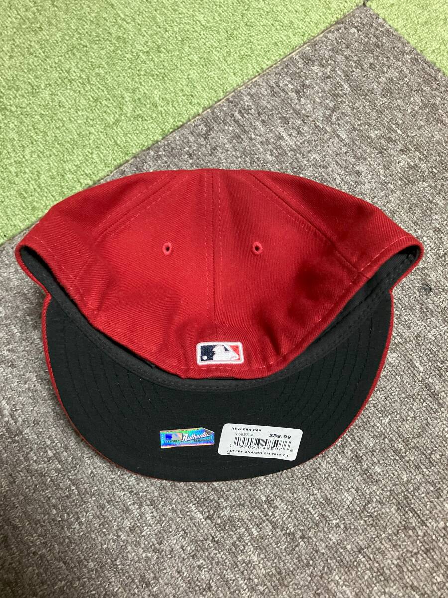 【NEW ERA】（ニューエラ）Los Angeles Angels MLB 59FIFTY Fitted Hat - RED 7-1/8【未使用】【送料無料】_画像4
