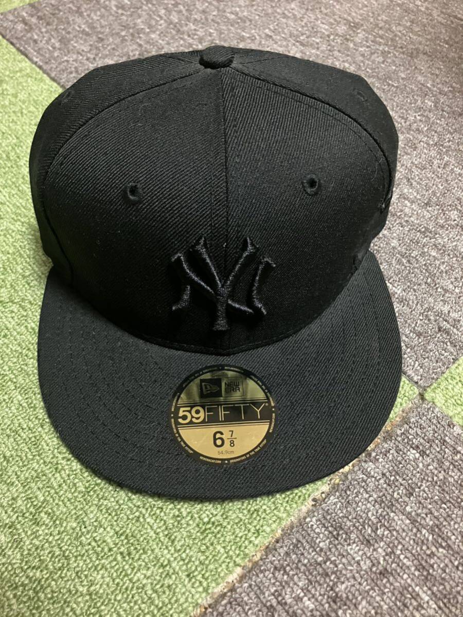 【NEW ERA】（ニューエラ）New York Yankees 59FIFTY BLACK Hat 6-7/8【未使用】【送料無料】_画像1