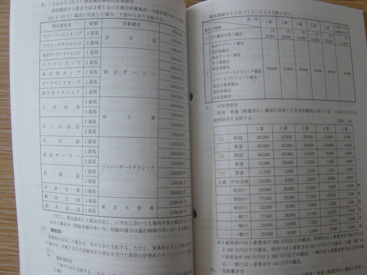 ◎最新版 令和６年度大井競馬番組冊子 特別区競馬組合発行 賞金(馬主・調教師・騎手・きゅう務員) 格付け基準表掲載の画像3