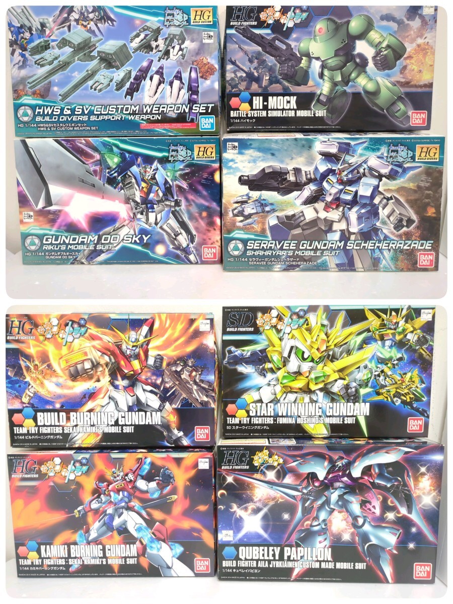 K-40■１円〜未組立品 ガンダムビルドファイターズ＆ビルドダイバーズ　8点まとめセット　ダブルオースカイ　ビルドバーニング_画像1