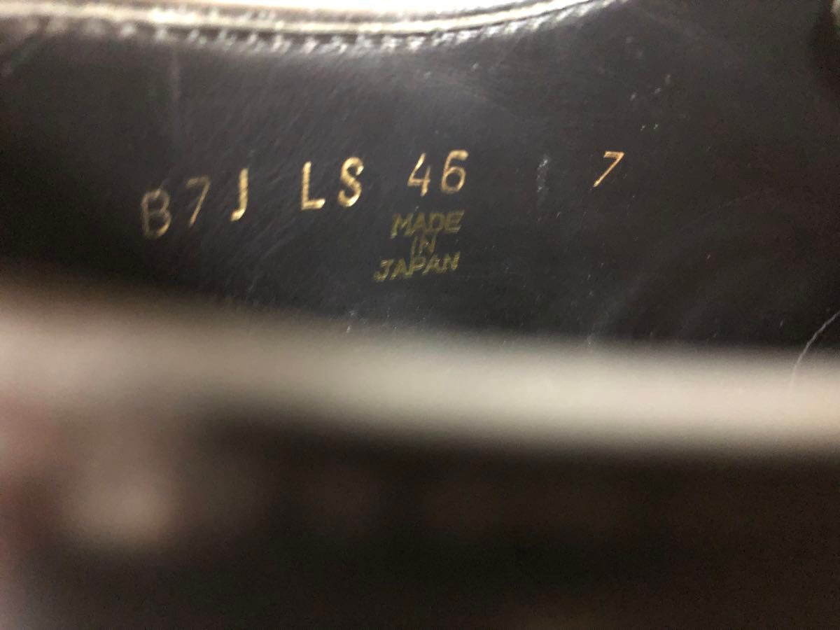 ジョンストンアンドマーフィー　UK7 25.5程度　リーガル ドレスシューズ ブラック REGAL 黒 プレーントゥ コードバン 