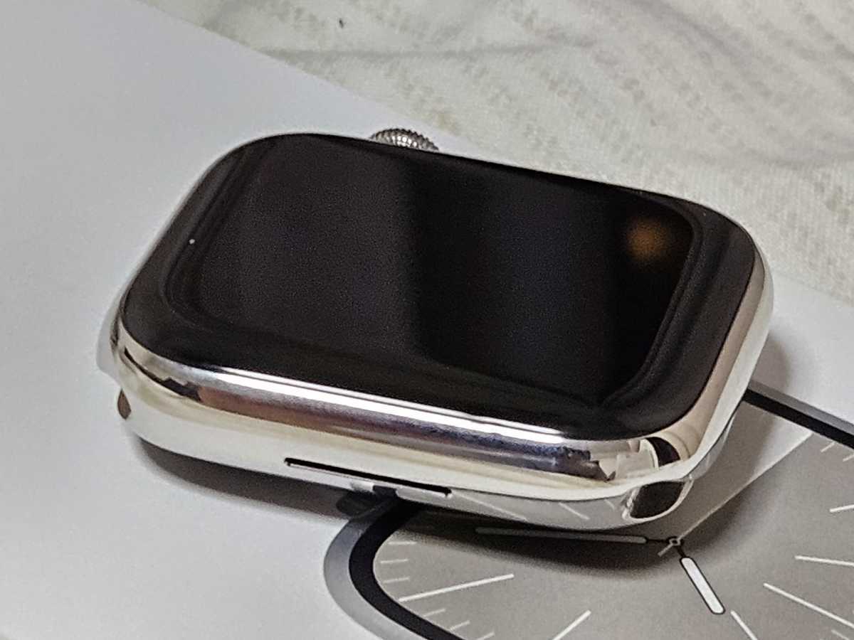  Apple Watch series 9 45mm シルバーステンレス スターライトスポーツバンド MRQM3J/A 中古美品の画像4