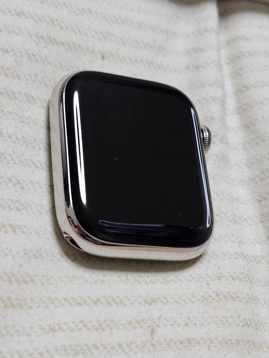  Apple Watch series 9 45mm シルバーステンレス スターライトスポーツバンド MRQM3J/A 中古美品の画像1