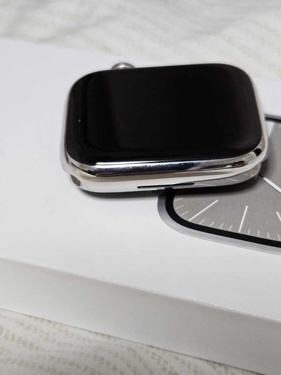  Apple Watch series 9 45mm シルバーステンレス スターライトスポーツバンド MRQM3J/A 中古美品の画像3