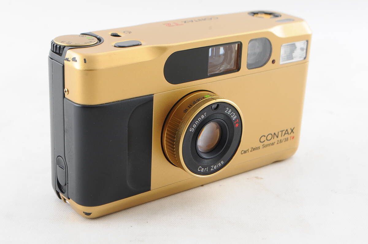 ◆超美品◆ CONTAX コンタックス T2 人気のゴールド 元箱 付属 ★レンズカクカクの不具合一切無し! カビ・クモリ・キズ・スレなし! 完動品!の画像6