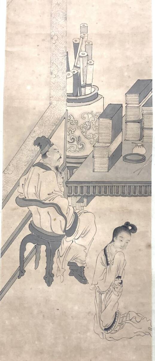 【真作】収集家宅より 李龍眠 書画 掛軸 時代 北宋 中国美術 古画 南画 肉筆 古玩 巻物 古筆 唐物 李朝 朝鮮 掛け軸 仏教美術 仏画_画像4