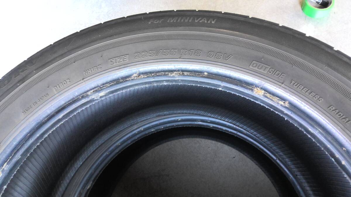 ☆★225/55R18　BRIDGESTONE　ECOPIA　NH100RV　19年製造　2本セット　中古品★☆_画像4