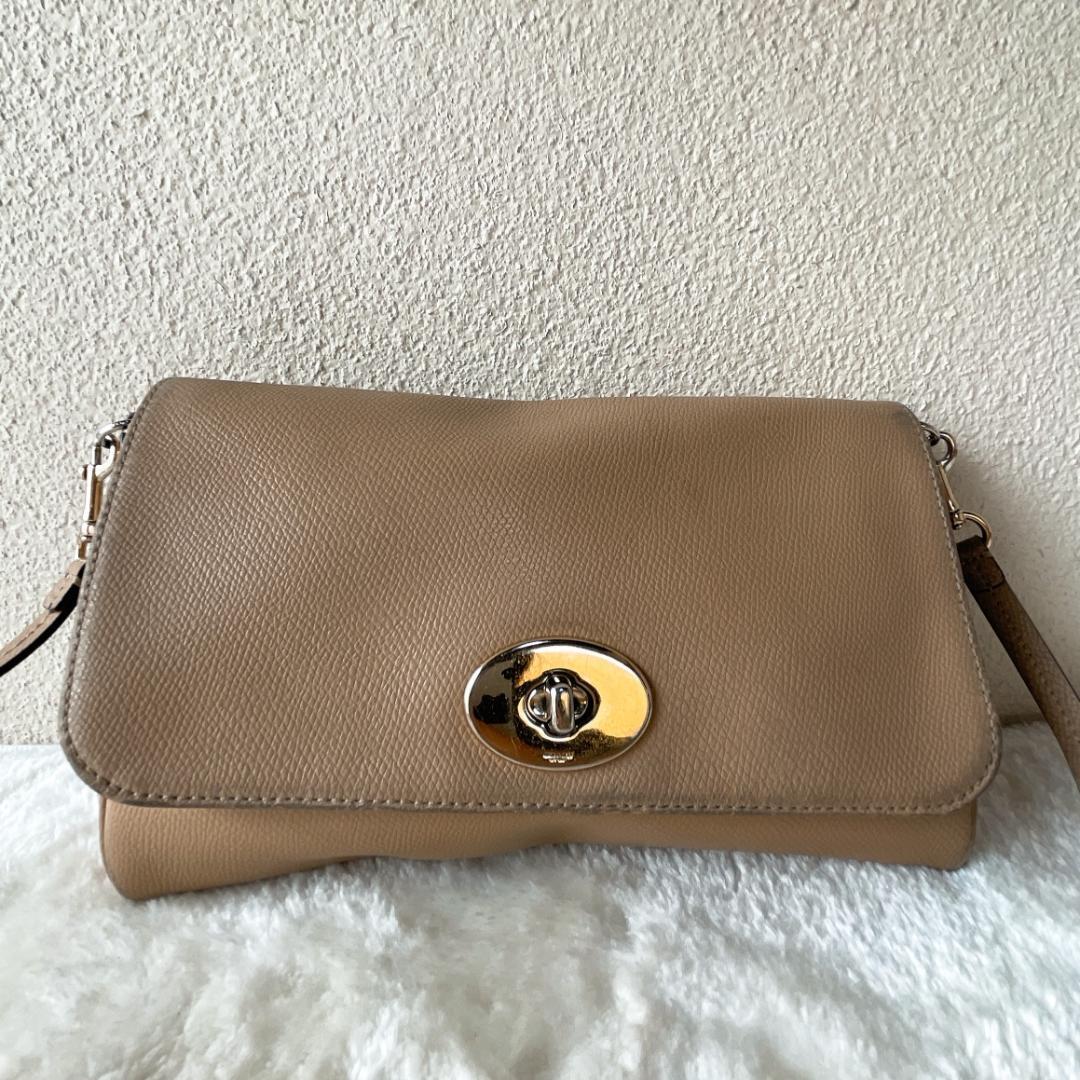 美品COACH コーチセミショルダーバッグトートバッグブラウン茶_画像2