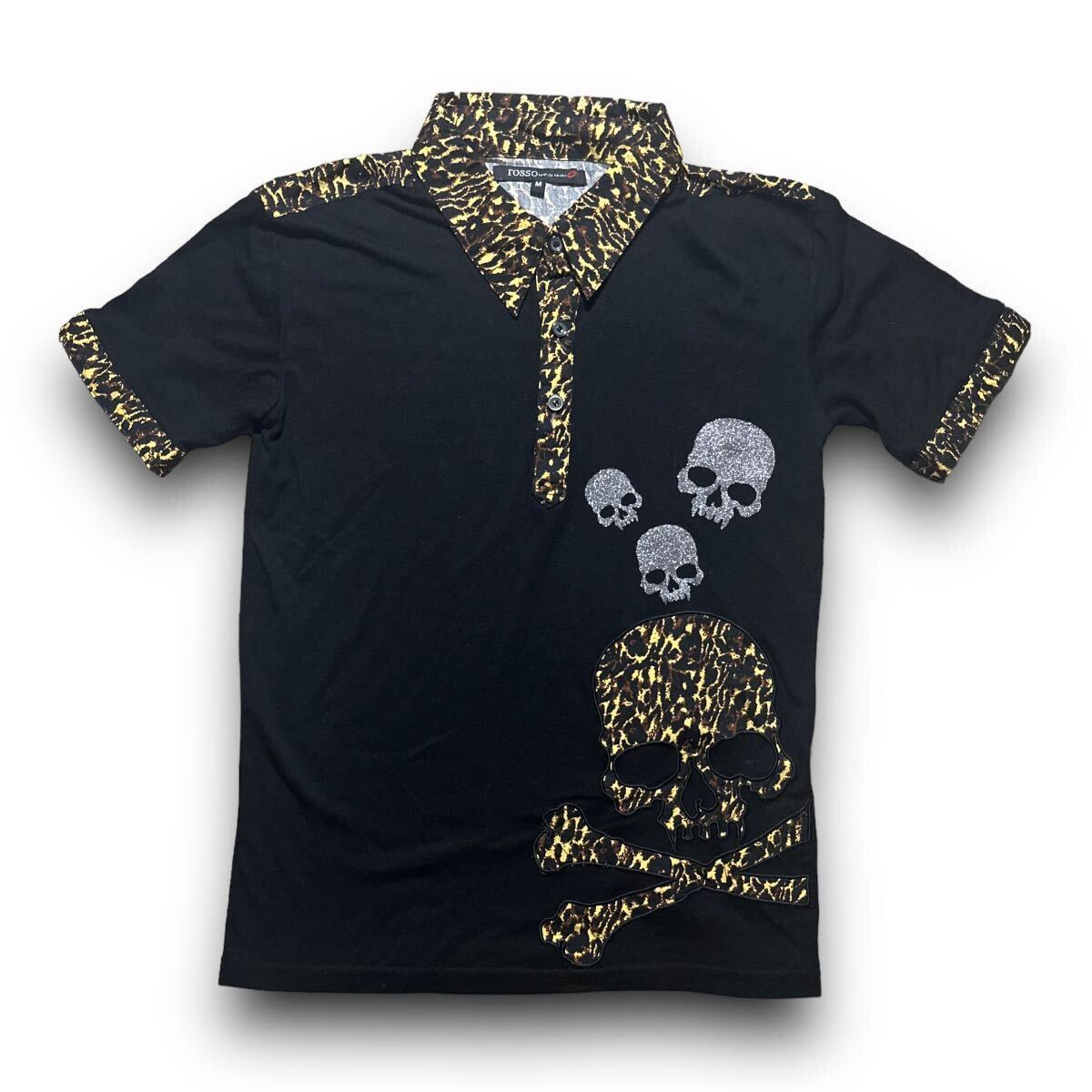 Rare 00s Japanese Label Y2K design skull shirt 14th addiction share spirit ifsixwasnine kmrii lgb goa obelisk backlash civarize の画像1