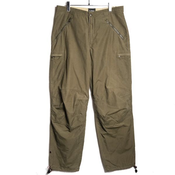 まとめ買いでお得 00's LLビーン L.L.Bean アウトドア オールド 旧タグ 00年代 カーゴパンツ オリーブ系 (34) イージーパンツ ナイロン コットン 男性用