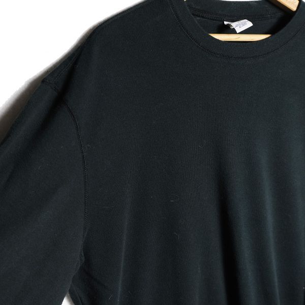 00's ギャップ GAP ロングスリーブ コットン Tシャツ (XL) 黒 ブラック 無地 ロンT クルーネック 00年代 旧タグ オールド Y2K 2002年製_画像3