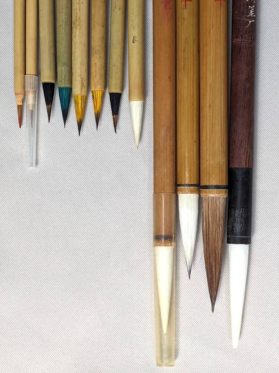  unused China writing brush together 17ps.@ on sea .. sphere ... lake writing brush middle . heaven Tsu sphere orchid . Tang writing brush wool writing brush calligraphy writing brush writing . four .