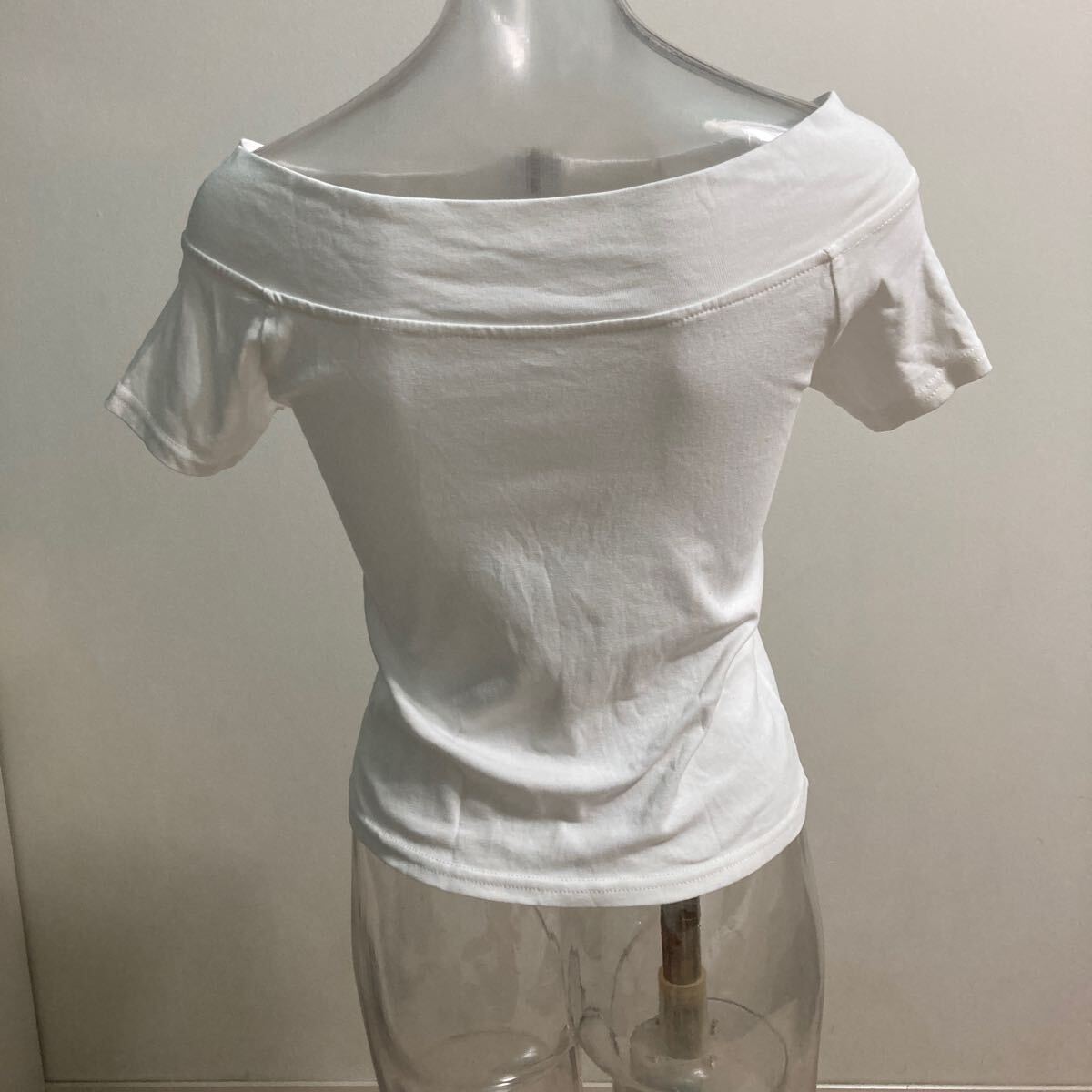 Yao Yao・半袖 肩出しシャツ・ホワイト・レディースMサイズ_画像4