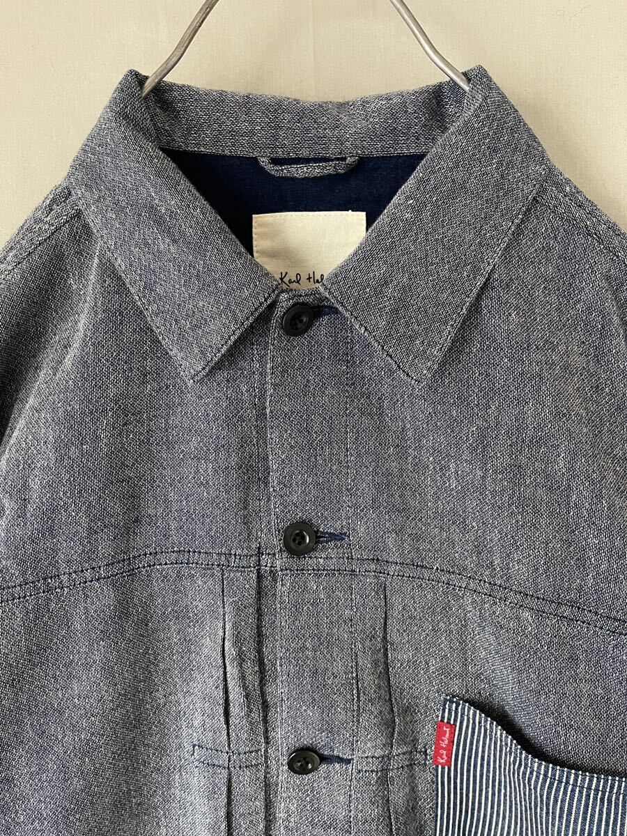 870 Karl Helmut Karl hell mPINK HOUSE Indigo indigo thin soft fine quality cotton jacket size L absolute size reference 