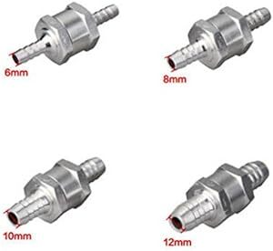 ノーブランド品 6mm ノン リターン 燃料ライン 油ガソリンディーゼル水 ワンウェイバルブチェック アルミ合金 シルバー ２の画像6