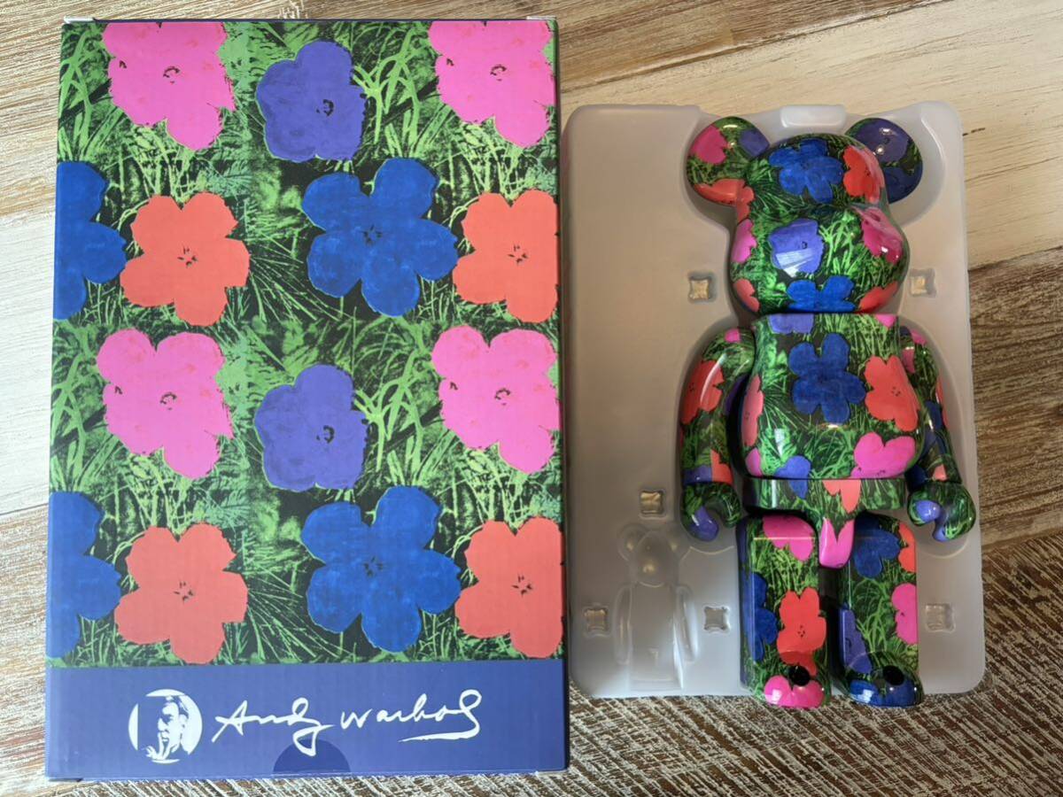 ★400%のみ★ANDY WARHOL Flowers ベアブリック/BE@RBRICK 400%(メディコムトイ・フィギュア・アンディウォーホル)_画像1