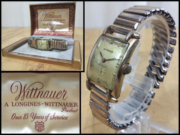 LONGINES ロンジン WITTNAUER ウィットナー 手巻き 17石 スモセコ メンズ 腕 時計 W177816 稼働品 未整備 箱 付き アンティーク ウォッチ_画像1