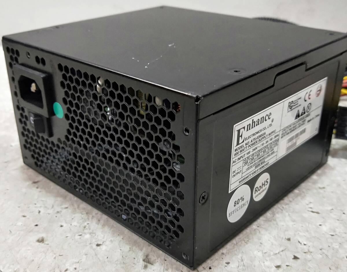 【中古パーツ】Enhance ATX-0260GA 600W 電源ユニット 電源BOX ■DY2753の画像4