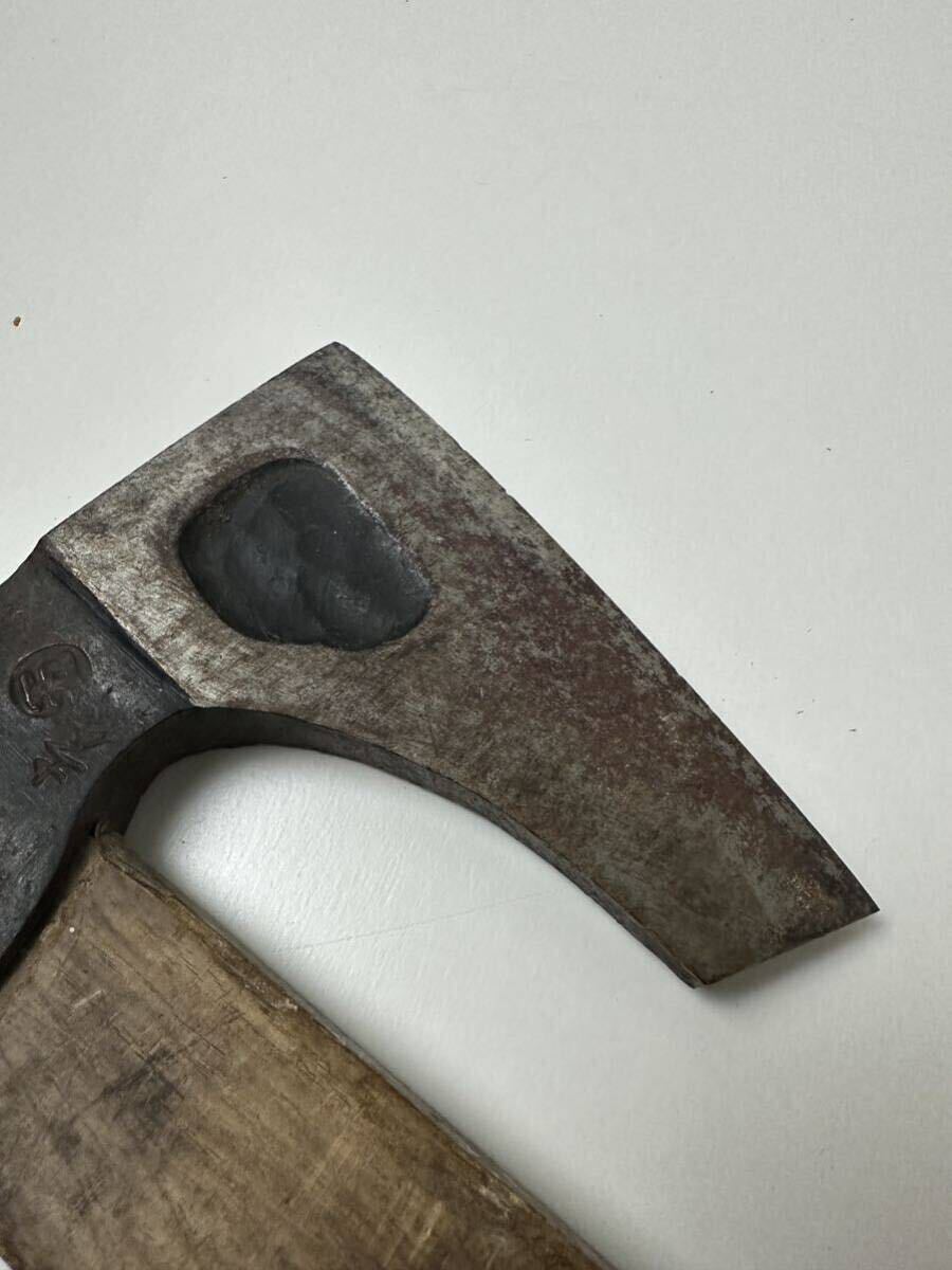  hand axe . name . light? earth . blue copper go in axe maul total length approximately 69. old tool .