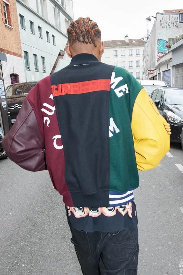 希少新品 L シュプリーム メゾン マルジェラSupreme MM6 Maison Margiela Split Varsity Jacket Multicolor バーシティ 24SS ノベルティの画像6