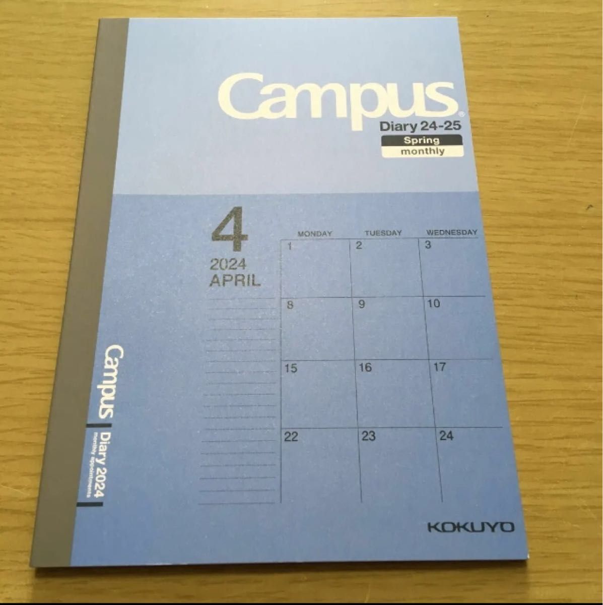 コクヨ キャンパスダイアリー 2024年4月始まり 手帳 マンスリー スタンダード B6 ブルー 見開き両面1カ月 スケジュール帳