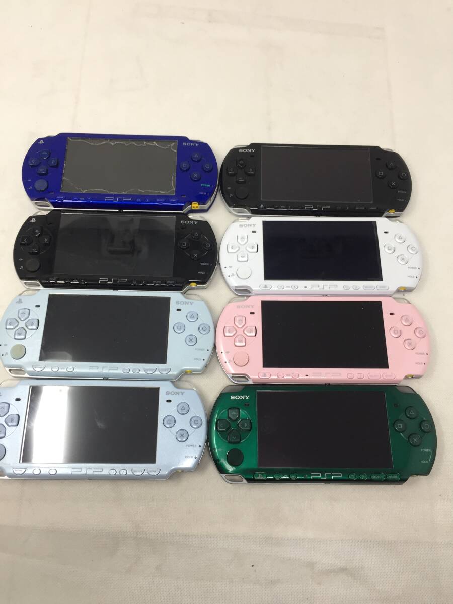 FY-291 動作品 まとめ 8台 SONY PSP-3000/2000/1000 AKB/グリーン/ホワイト/ブラック Playstation Portable 本体のみ 初期化済の画像1