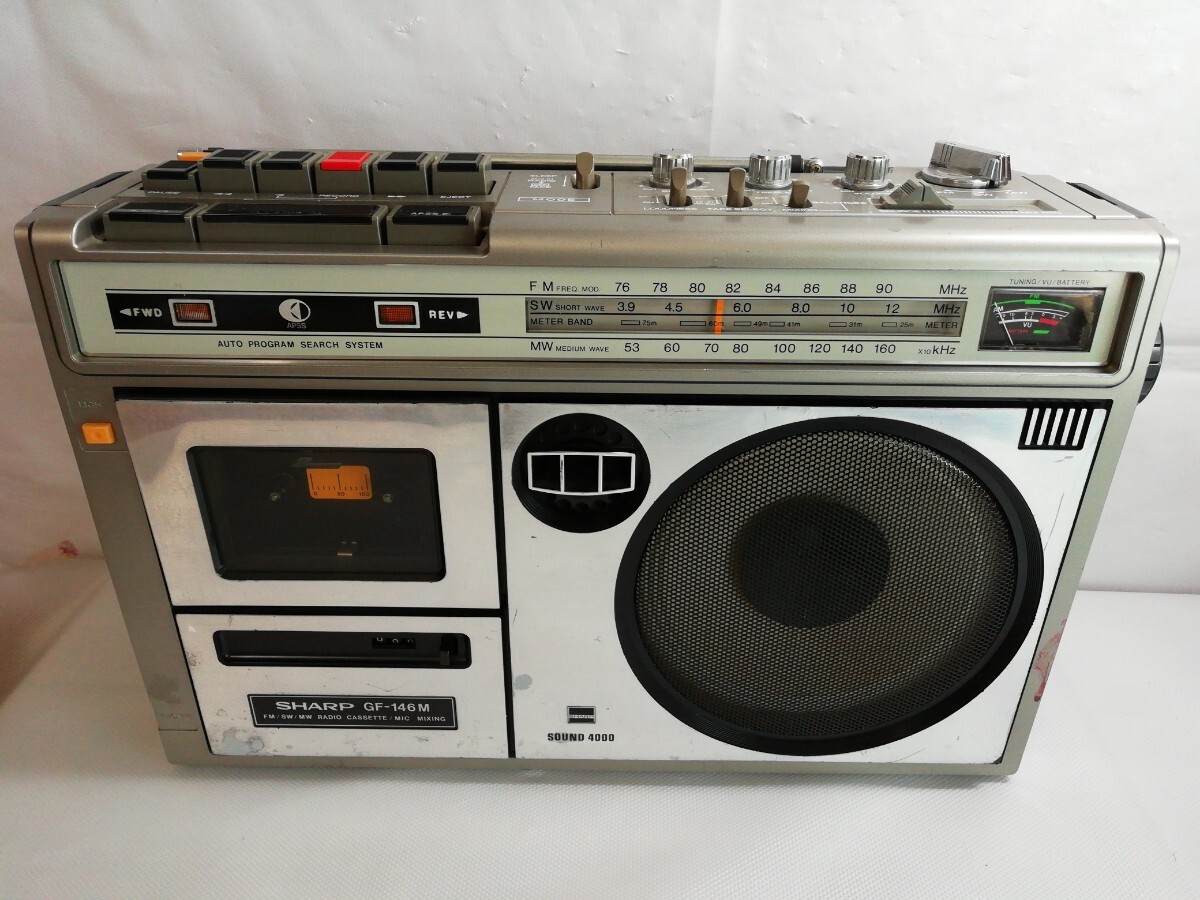 [ジャンク品] SHARP ラジオ付きテープレコーダー GF−146M ラジオカセットレコーダー ラジカセ 昭和レトロ 当時物 欠品ありの画像1