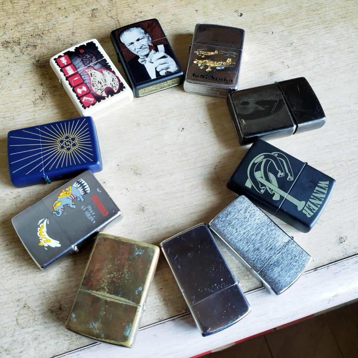 送￥0 着火確認済 ZIPPO ジッポ 10本セット 米国製 OIL LIGHTER オイルライター(検 DUPONT デュポン dunhill ダンヒル Cartier カルティエの画像7