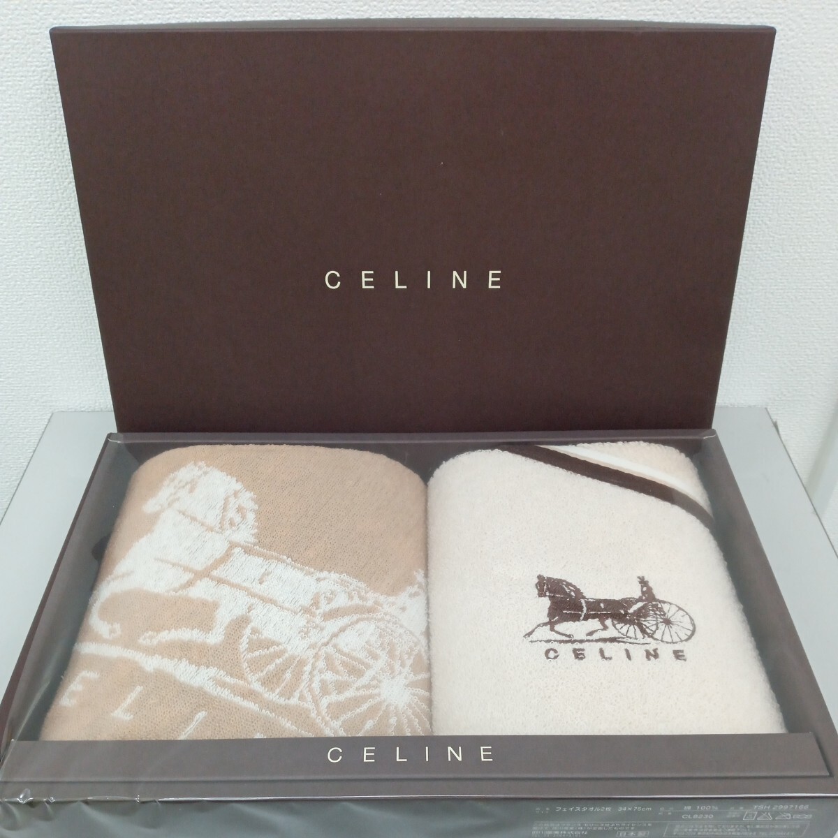 CELINE フェイスタオル セリーヌ CL8230 管6386の画像1