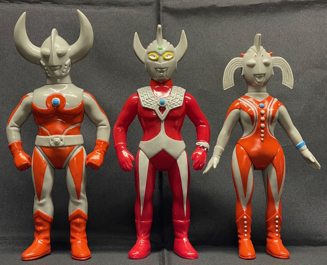 3体セット ハンサムタロウエム ウルトラの父 ウルトラマンタロウ ウルトラの母 H.T.M. ソフビ ワンフェス 新品未開封 の画像3