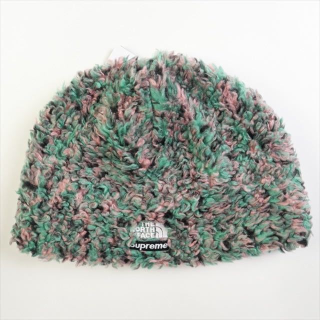 【S /M】SUPREME シュプリーム ×The North Face ノースフェイス 23SS High Pile Fleece Beanie ビーニー 緑 ニット帽子 ニットキャップ_画像1