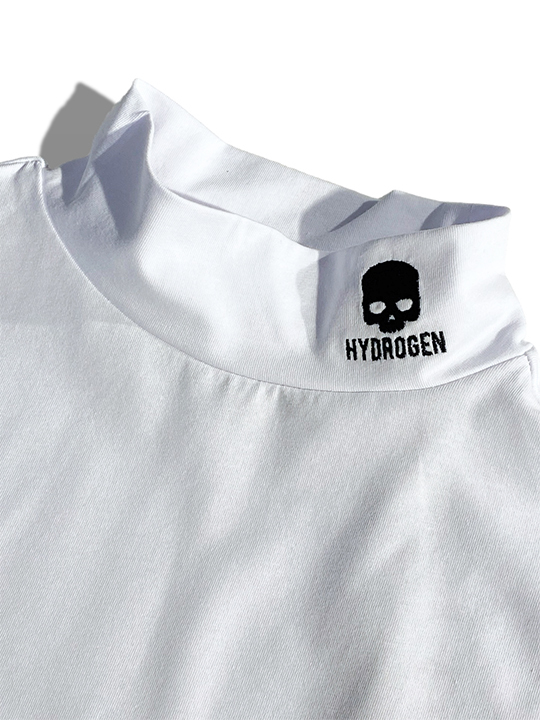 定価2.2万 ハイドロゲン HYDROGEN 着回ししやすい ブランドロゴ モックネック ロングスリーブTシャツ タートルネック ロンT 長袖 リブ袖の画像2