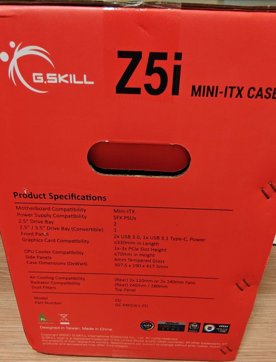 新品未開封G.SKILL Z5i Mini-ITX カーブ強化ガラスケース - ブラック