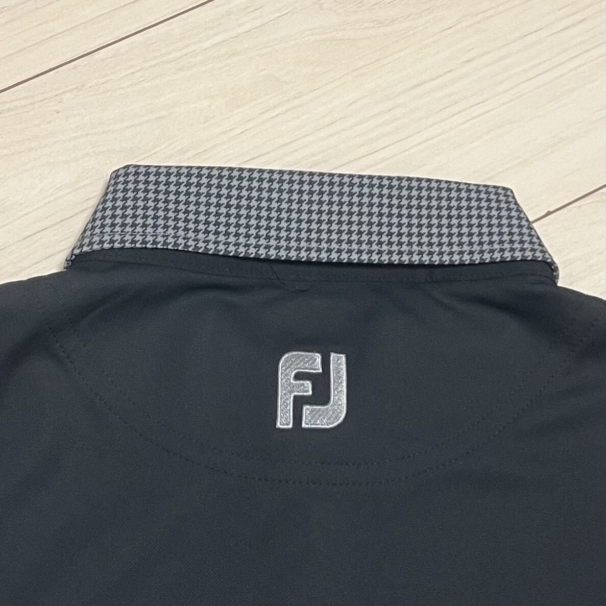 美品 FJ フットジョイ 半袖 ゴルフ ポロシャツ Lサイズ ブラック JP-S16-25 ポリエステル/ポリウレタン FootJoy ストレッチ メンズの画像5