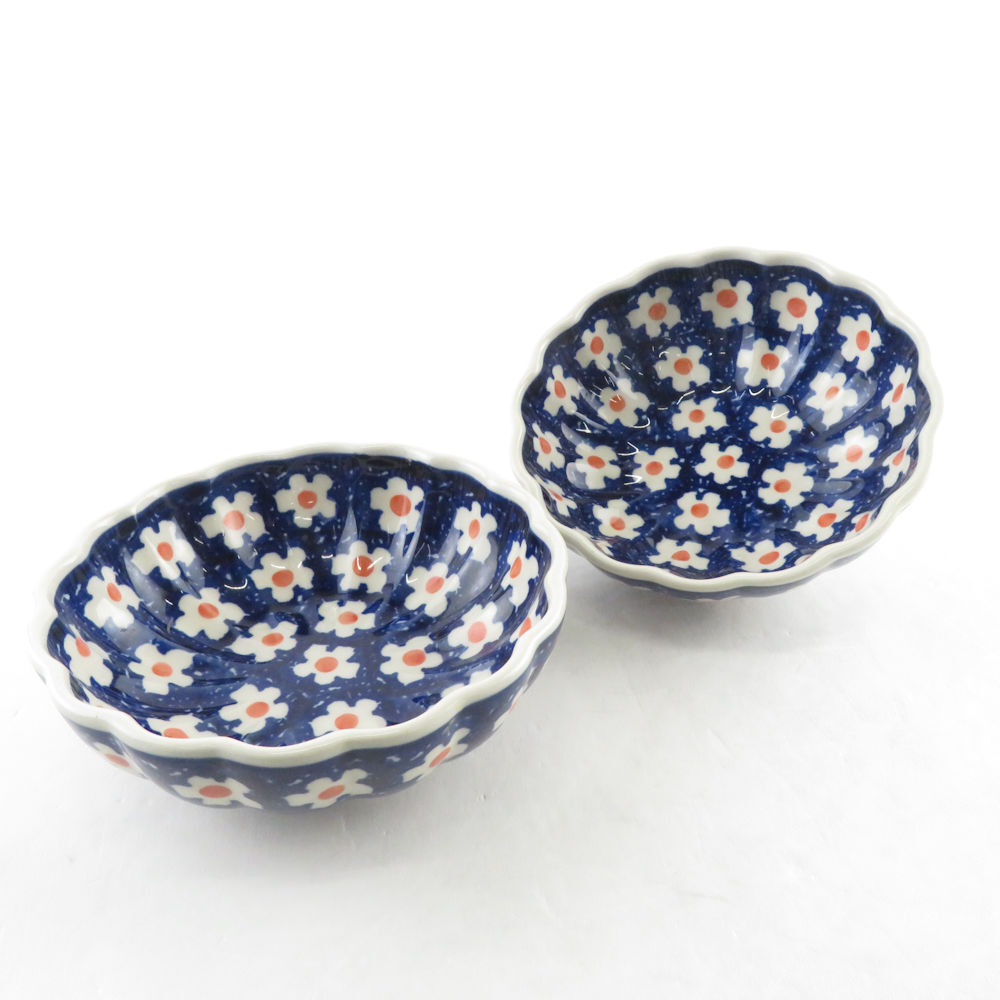  beautiful goods CERAMIKA ARTYSTYCZNA Sera mikatselamika* arte . Stitch 12cm bowl 2 sheets hand made pair small bowl Poe lishu floral print SU6250E