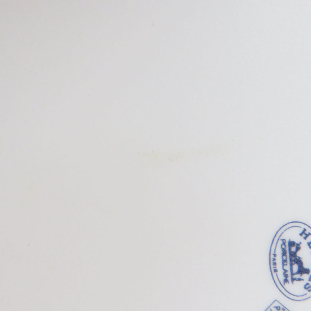 美品 HERMES エルメス シェーヌダンクル ブルー スクエアプレート 2枚 ペア トレイ 中皿 角皿 SU5646Tの画像8