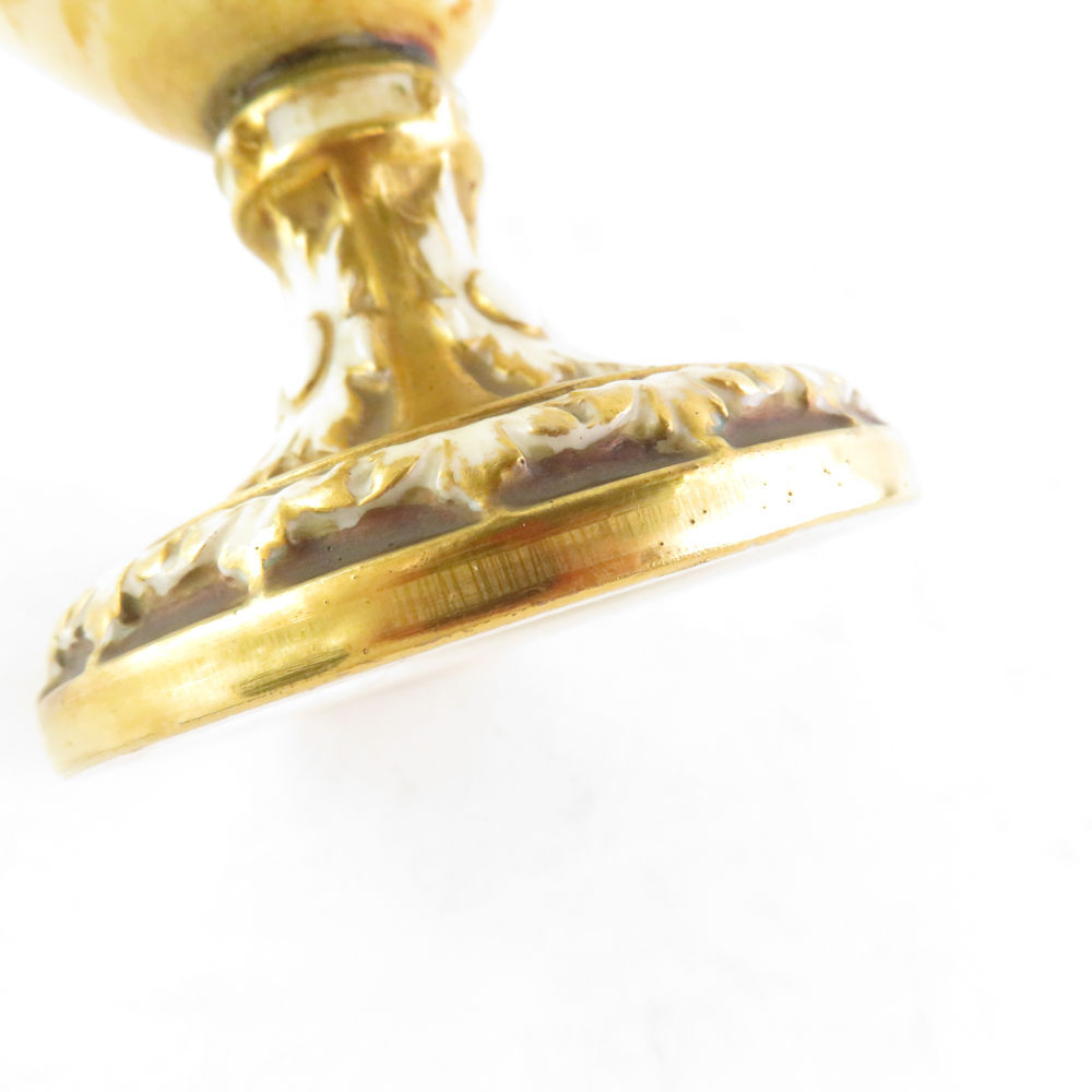 ROYAL WORCESTER ロイヤルウースター ペインテッド フルーツ 花瓶 1点 壺 金彩 フラワーベース アンティーク 希少 SU5675Tの画像9