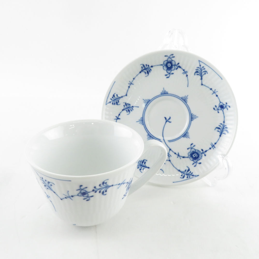 美品 ROYAL COPENHAGEN ロイヤルコペンハーゲン ブルーコペンハーゲン 065/066 カップ＆ソーサー 2客 ペア SU6714T_画像4