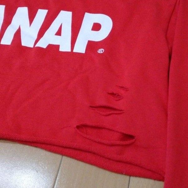 ANAP ダメージ加工クロップドスエットPO