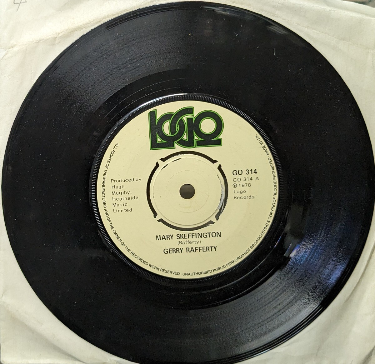 ☆GERRY RAFERTY/MARY SKEFFINGTON1978'UK LOGO7INCH_画像1