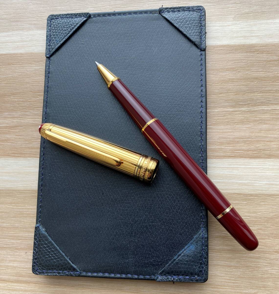  beautiful goods Montblanc W name Montblanc × Tiffany sleigh tail due sterling silver Ag925x bordeaux color roller ball 