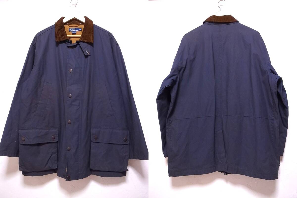 90s Ralph Lauren ラルフローレン バブアービューフォート型 オイルドジャケット/ビンテージ40s50s60s70s80s USA製 1st リーバイス RRL B-3_画像2