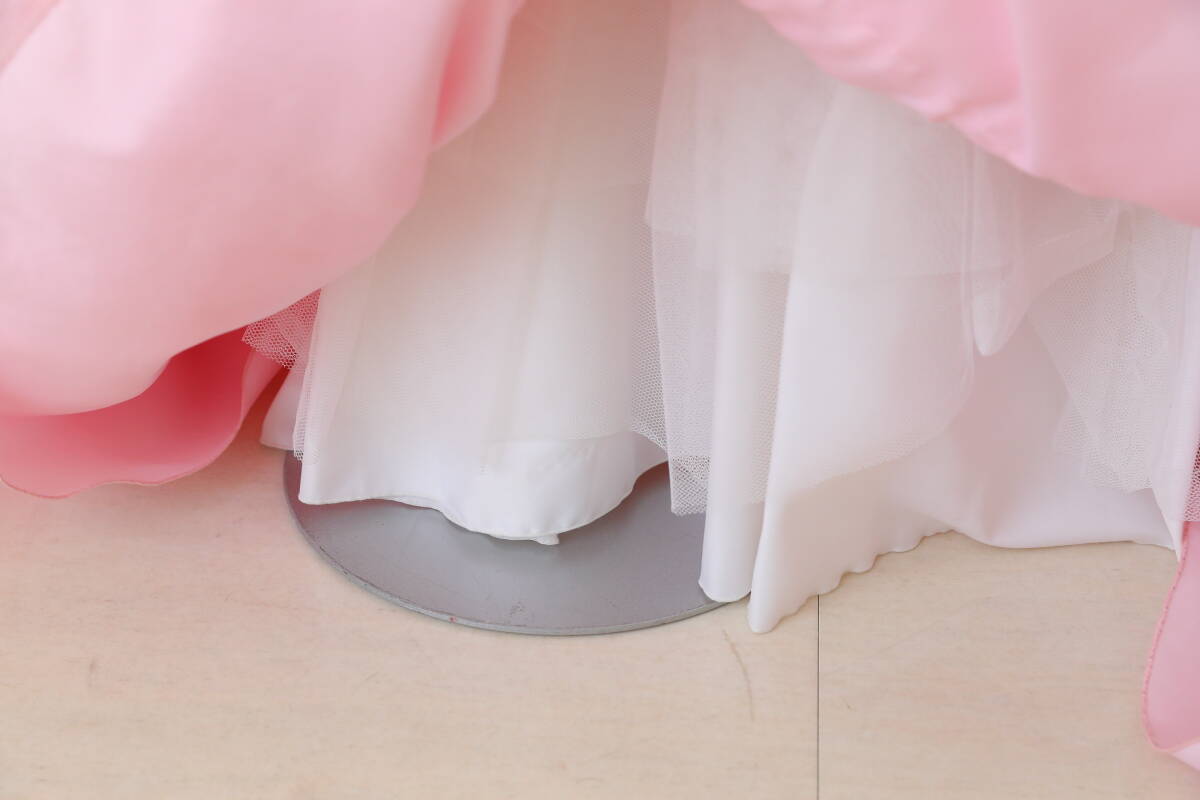 【３歳 子供用ドレス】七五三 ピンク チェック フリル リボン 撮影 モデル 貸衣裳 演奏会 発表会 結婚式 フォーマルドレス 3D-18の画像8