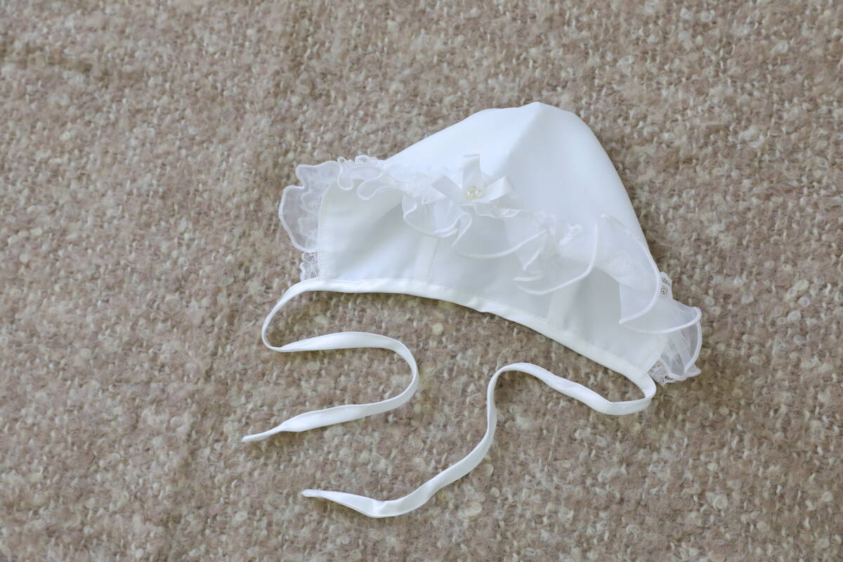 ベビー ６ヶ月◆ドレス 白 ホワイト ワンピース ベビー服 子供服 女の子 スカート 帽子 結婚式 ベビードレス CD-20_画像7