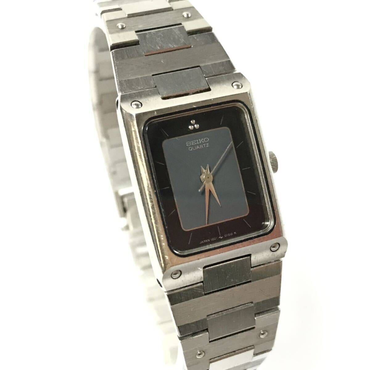 セイコー SEIKO ステラ 動作品 腕時計 クォーツ 1221-5050 角型 スクエア ビンテージ レトロ