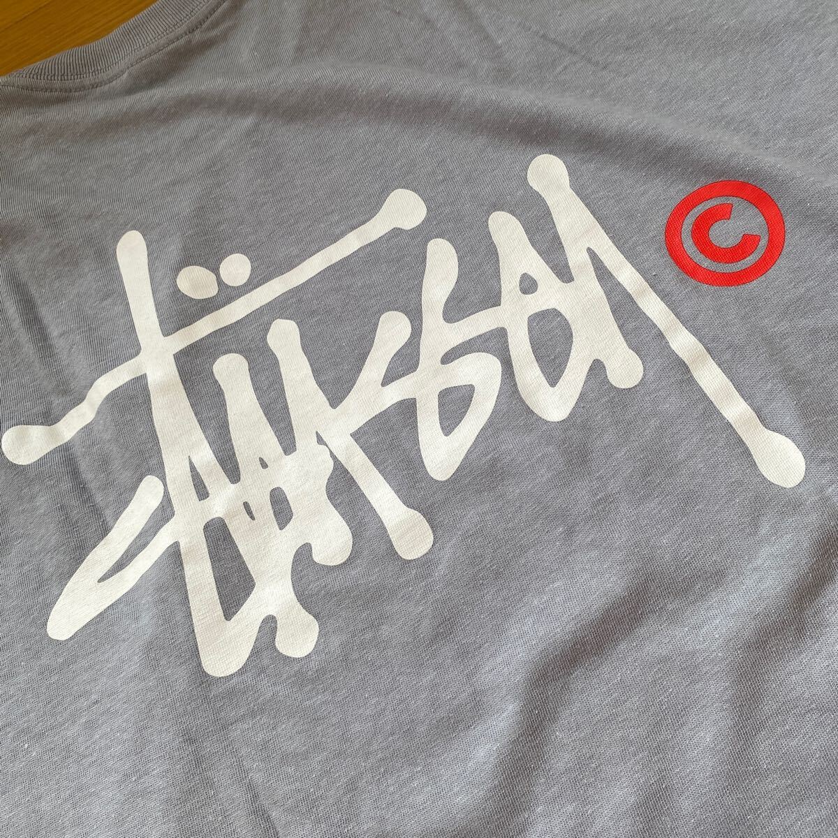 stussy ステューシー Tシャツ グレー Large 本物 デッドストック 希少 oldstussy basiclogoの画像4