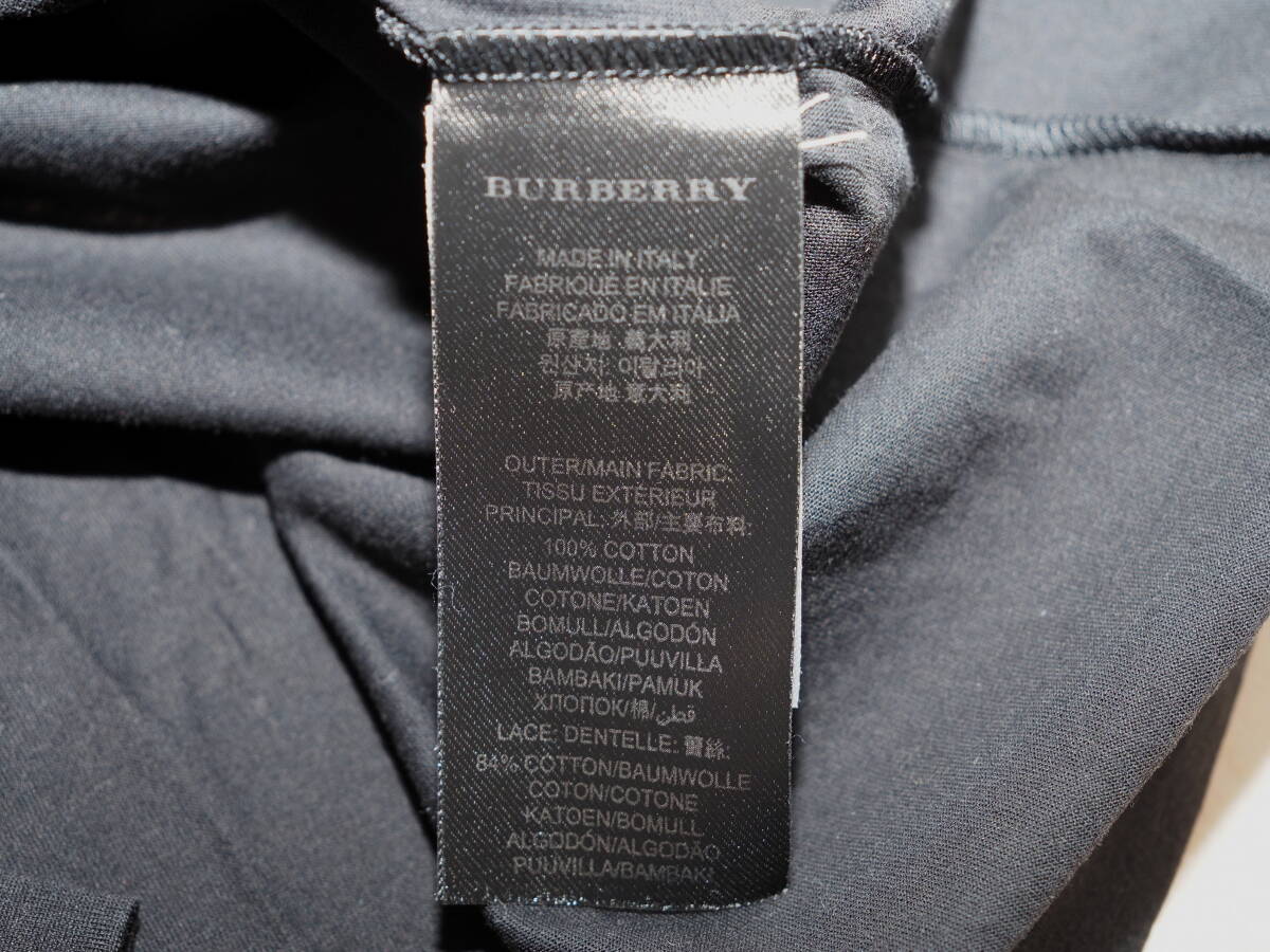BURBERRY PRORSUM バーバリープローサム 16SSレース刺繍ポケットTシャツM黒 Italy製の画像4