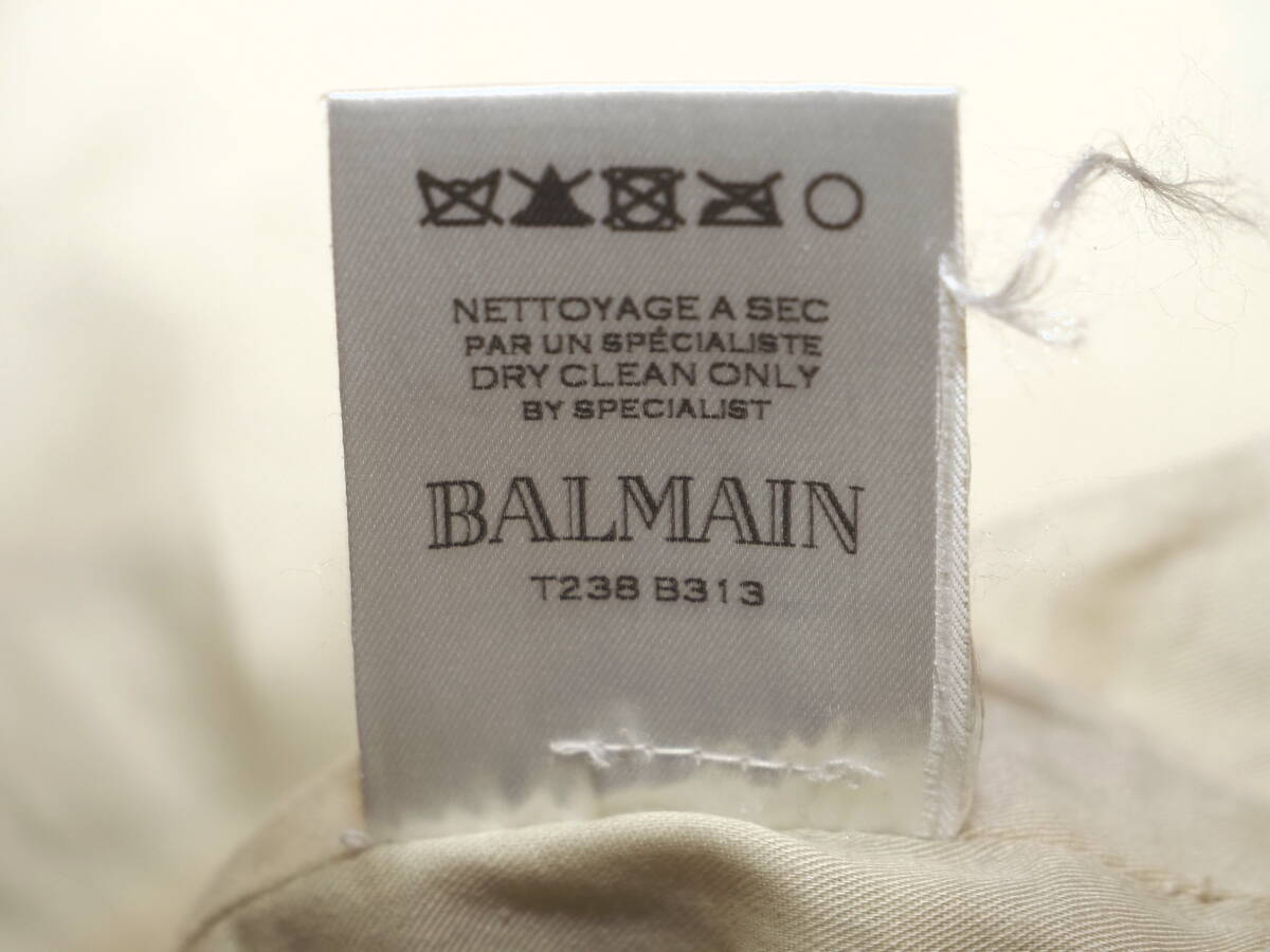  обычная цена 71 десять тысяч иен BALMAIN HOMME Balmain 13SS кожа милитари жакет 44 бежевый France производства oli vi e*ru Stan 
